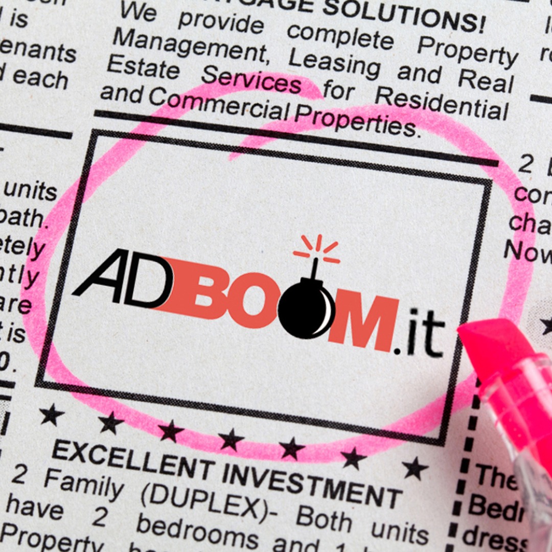 Crea il tuo annuncio una sola volta e poi pubblicalo, stampalo, invialo, condividilo: AdBoom.it! Immagine