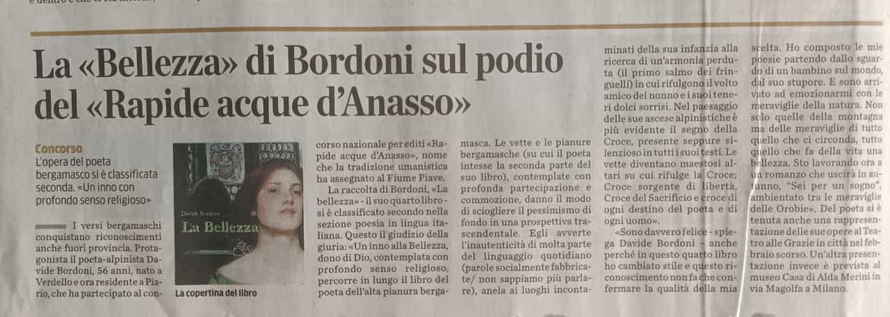 Natura e interiorità umana: il dialogo poetico nelle opere dello scrittore Davide Bordoni immagine